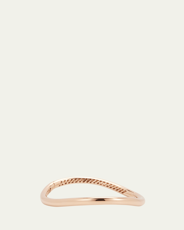 18K Rose Gold Plain Wave Bracelet